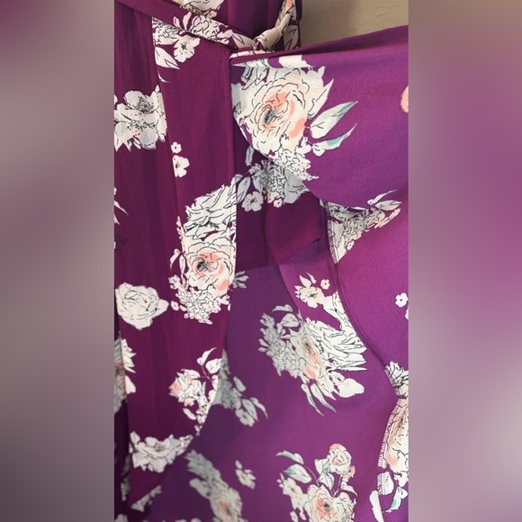 Candie's Purple High Low Sundress with Flutter Sleeves - Picture 3 of 13